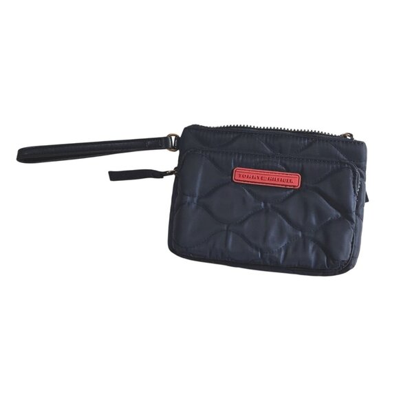Tommy Hilfiger Wristlet Pouch wallet Zipper Closure Detachable Strap quilted - Picture 2 of 6